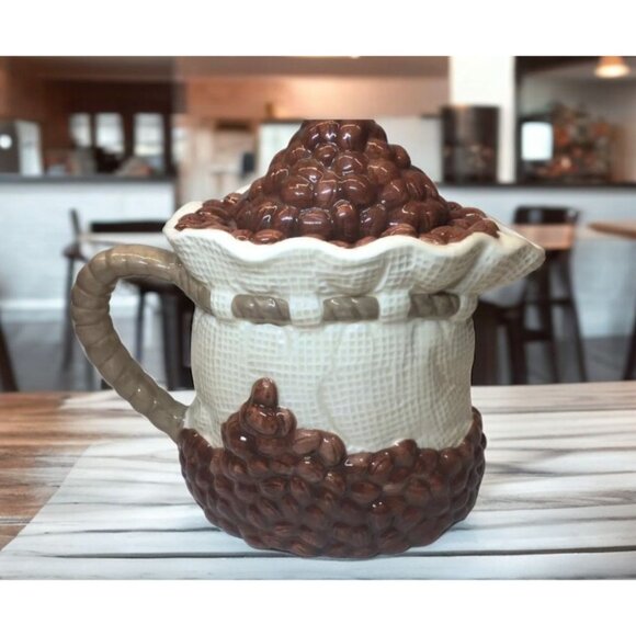 Potpourri Designs Ceramic Figural Coffee Beans Teapot - Picture 4 of 8